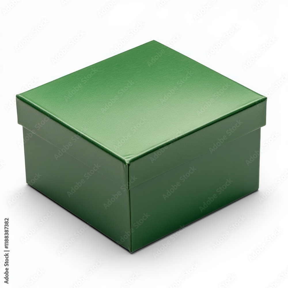 a closed green mystery box on white background a closed green mystery box on white background