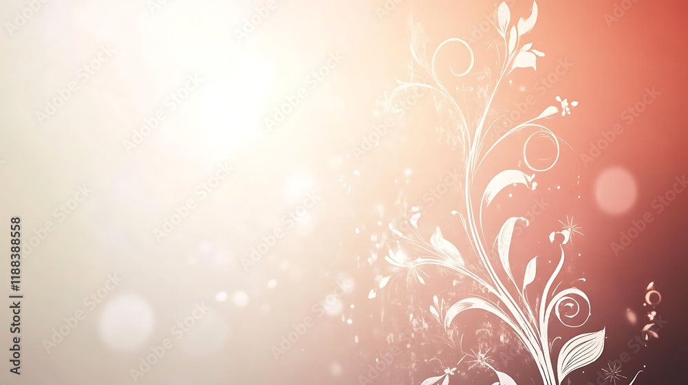 Delicate Floral Design on Soft Peach Background Delicate Floral Design on Soft Peach Background
