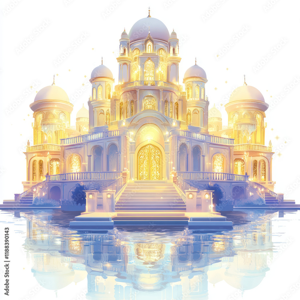 Obraz premium Majestic Golden Palace Reflection
