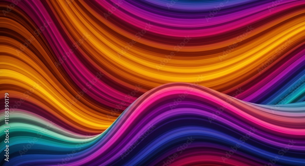 Vibrant Wave Abstract: A mesmerizing abstract composition featuring dynamic, flowing waves of vibrant, multicolored hues. The colors blend seamlessly, creating a captivating visual experience. Vibrant Wave Abstract: A mesmerizing abstract composition featuring dynamic, flowing waves of vibrant, multicolored hues. The colors blend seamlessly, creating a captivating visual experience.