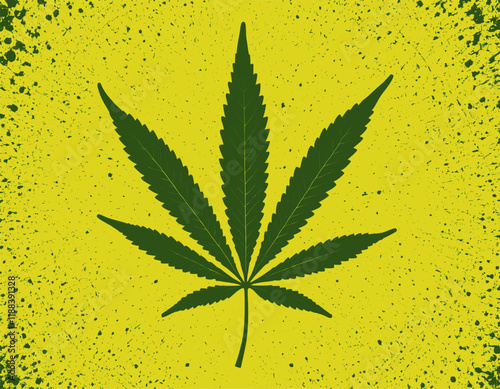 cannabis leaf grunge style design (artwork 2)