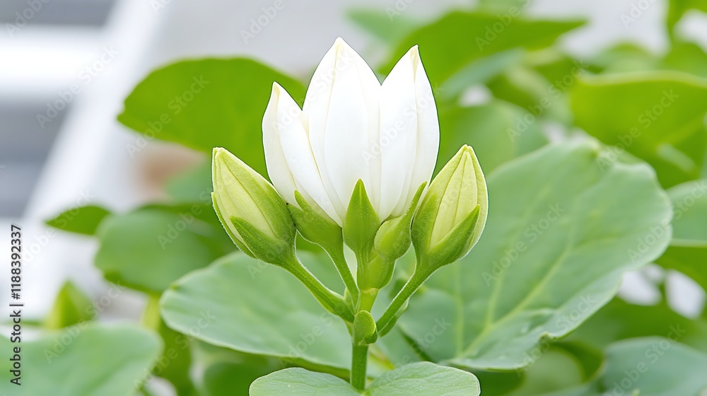 Blooming White Flower Buds Closeup Nature Photography Blooming White Flower Buds Closeup Nature Photography