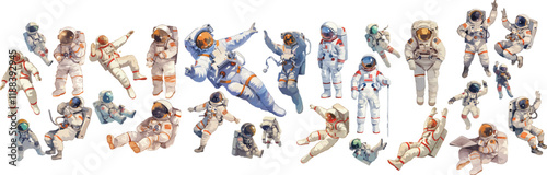 astronaut watercolor clipart