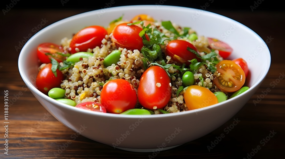 Delightful Quinoa Salad Featuring Nutrient Dense Edamame and Roasted Cherry Tomatoes a Flavorful and Healthy Meal Option Delightful Quinoa Salad Featuring Nutrient Dense Edamame and Roasted Cherry Tomatoes a Flavorful and Healthy Meal Option
