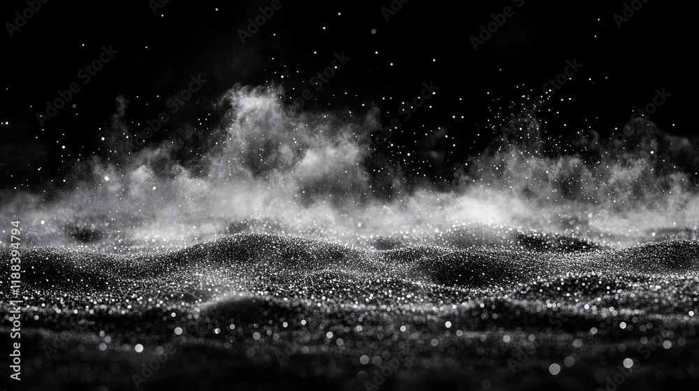 A mesmerizing scene of swirling dust and mist, creating an ethereal atmosphere. A mesmerizing scene of swirling dust and mist, creating an ethereal atmosphere.