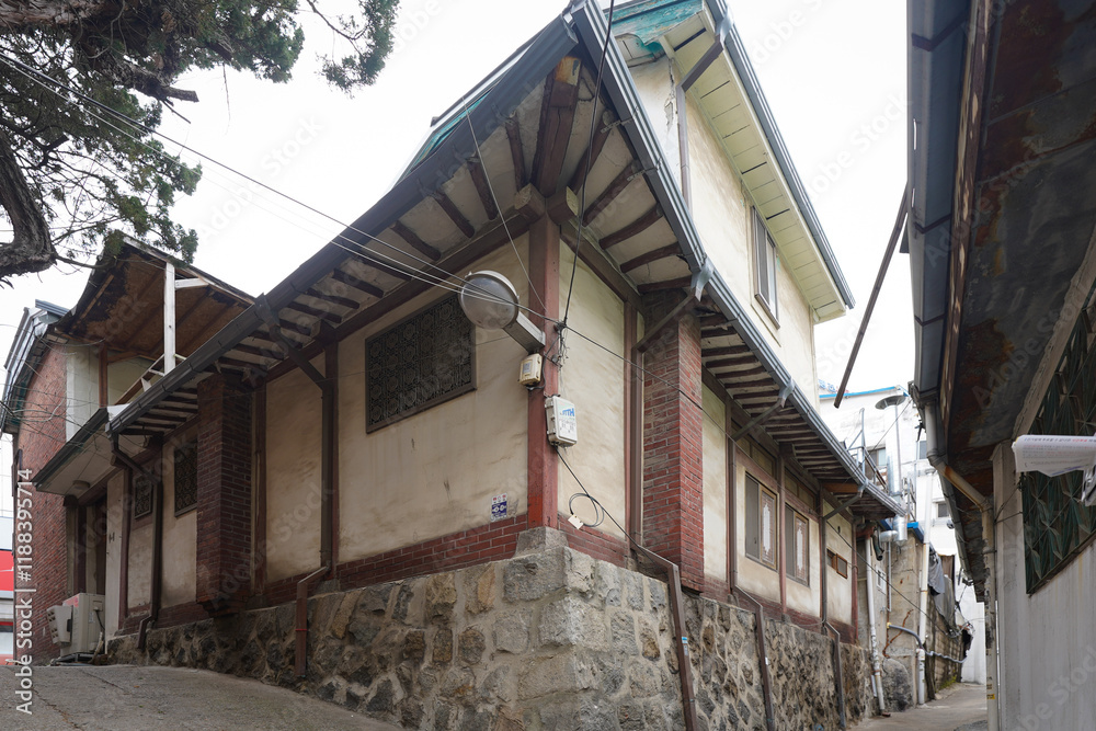 Beautiful traditional Korean wooden architecture, showcasing the elegance of Hanok style buildings. Beautiful traditional Korean wooden architecture, showcasing the elegance of Hanok style buildings.