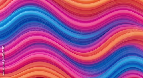 Wallpaper Mural Abstract Wavy Lines: A dynamic pattern of vibrant, undulating lines in shades of blue, pink, orange, and purple.  This abstract background features a sense of movement and energy. Torontodigital.ca