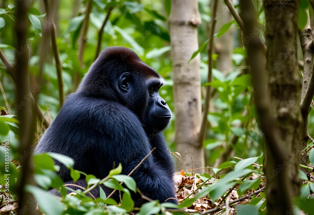 Obraz premium A view of a Gorilla in the forest