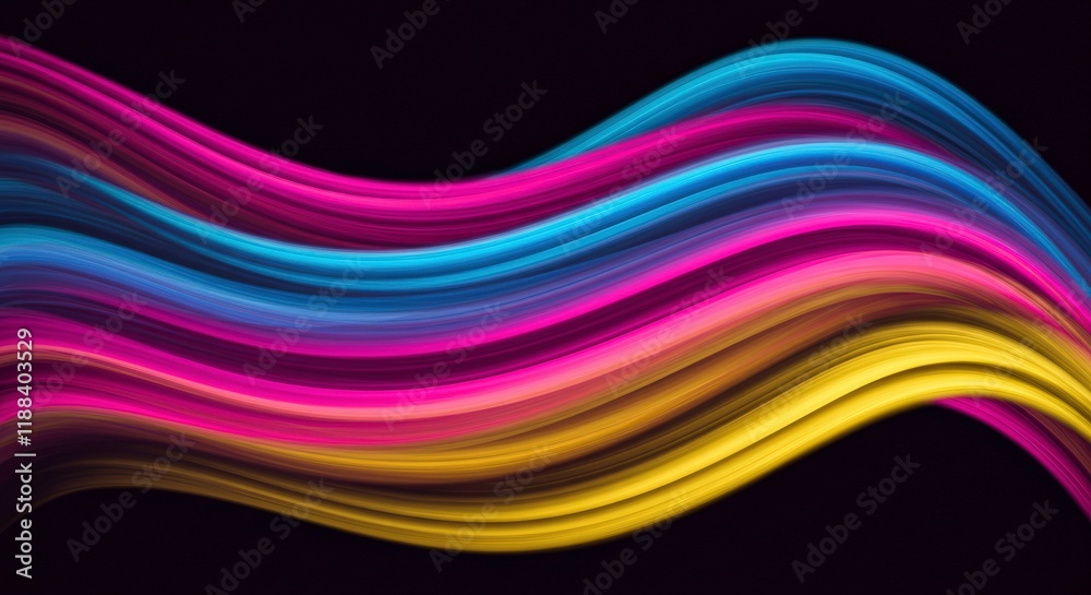 Abstract Flowing Swirls: A mesmerizing abstract backdrop of vibrant, flowing ribbons in hues of blue, pink, and gold, creating a dynamic and captivating visual rhythm.