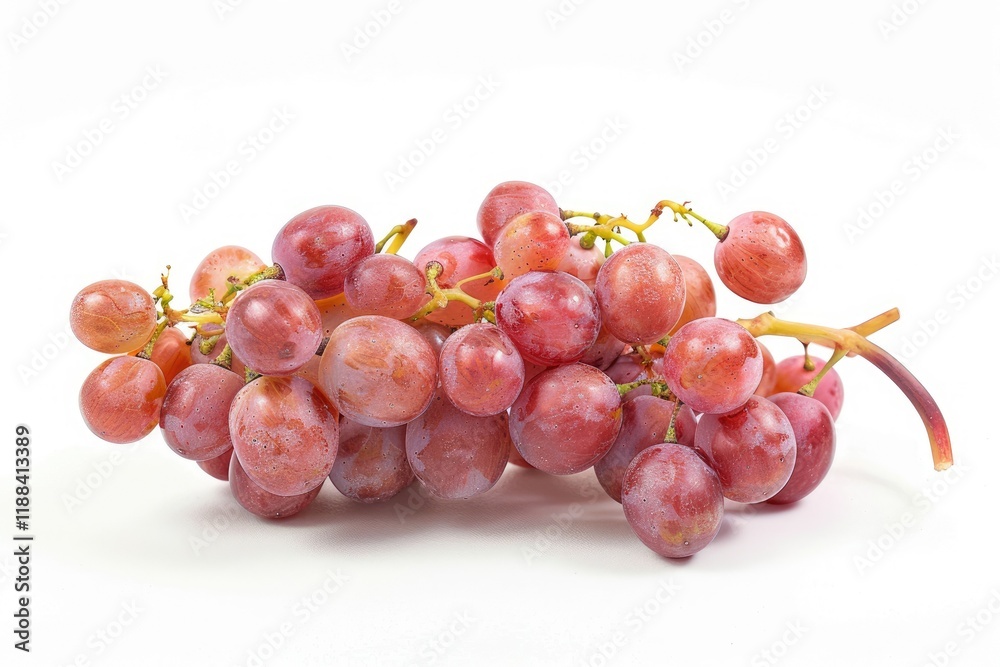 Vibrant Color Picture of Red Grapes Isolated on White White Vibrant Color Picture of Red Grapes Isolated on White White