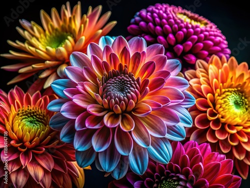 Stunning Macro Flower Photography: Vibrant Petals on Black Background