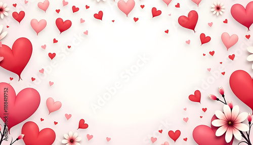 Vector Valentine's Day cards with various romantic motifs such as hearts and flowers.