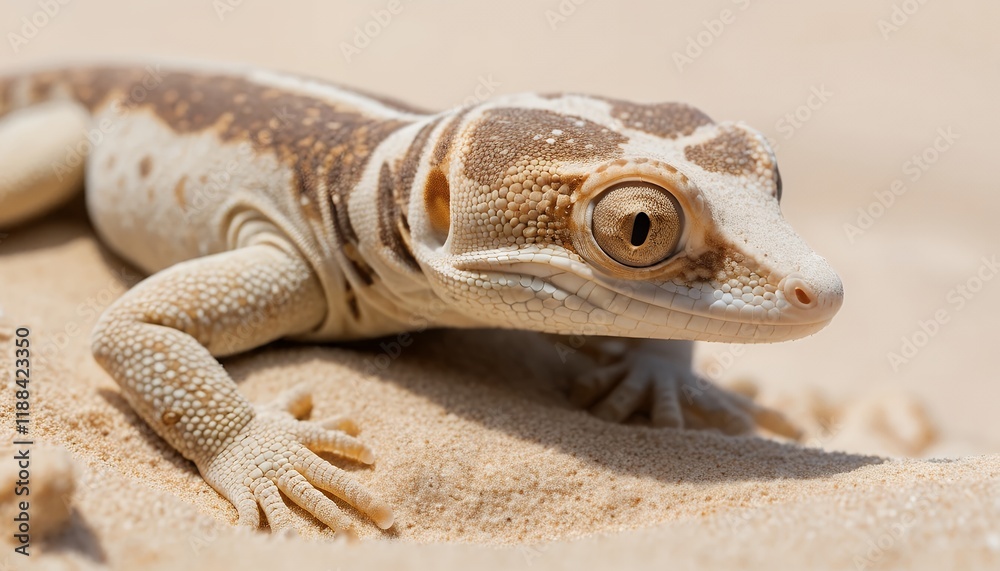 Naklejka premium Close-up Photography of a Western Leaf-tailed Gecko in Sandy Habitat