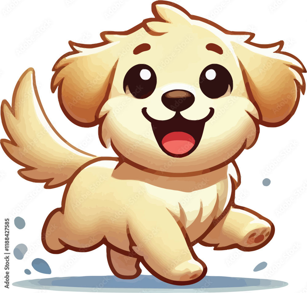 Fototapeta premium Cute cartoon dog Vector Icon Illustration Animal Nature Icon