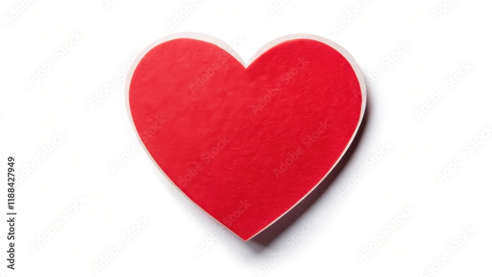 red heart shape sticker isolated in a white background, graphic ornament
