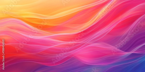 The image features a vibrant abstract background with flowing wave-like patterns in shades of pink, orange, yellow, and purple, creating a dynamic and colorful visual effect photo