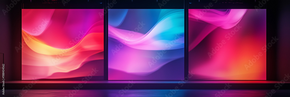 Display technology of the LED screen of colorful. LED screen shows in the work. Concert and party stage Display technology of the LED screen of colorful. LED screen shows in the work. Concert and party stage