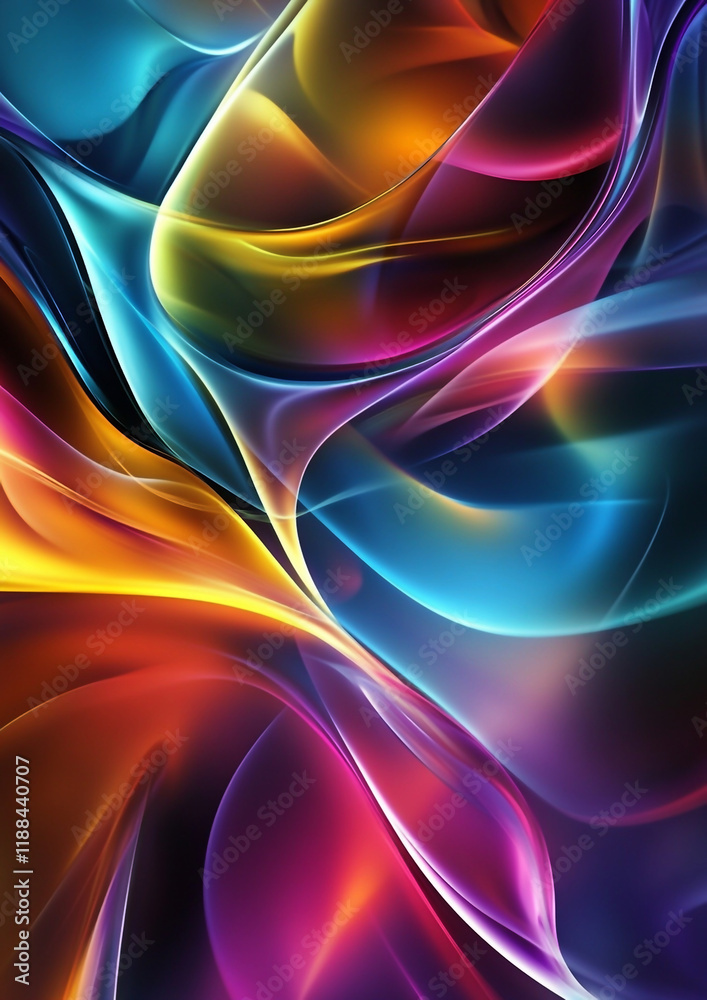 An Elegant Wavy Colorful Gradient Abstract Background Featuring Seamless Transitions of Vibrant Colors, Designed for Smooth, Captivating, and Stylish Wallpapers. Generative Ai
