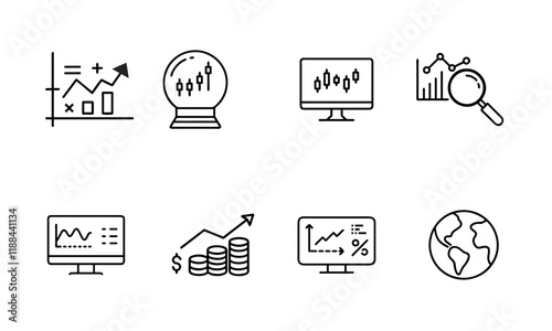 Scientific Trading  and Finance Icon Set