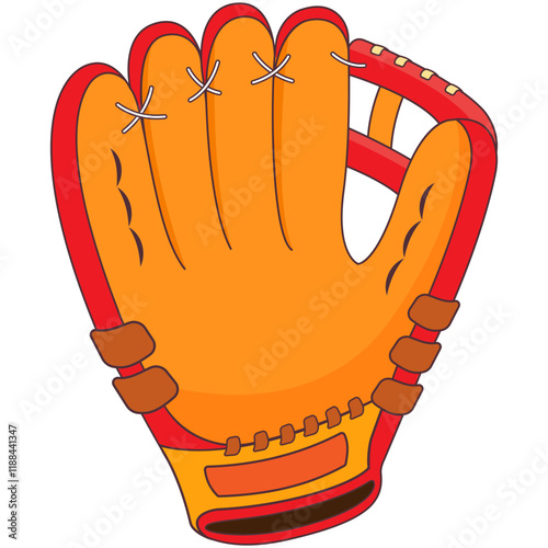 Baseball Glove Flat Illustration
