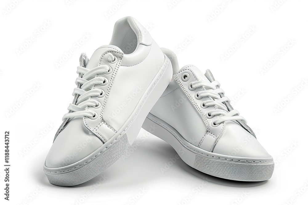 High Definition Picture of White Trainers on White Background
