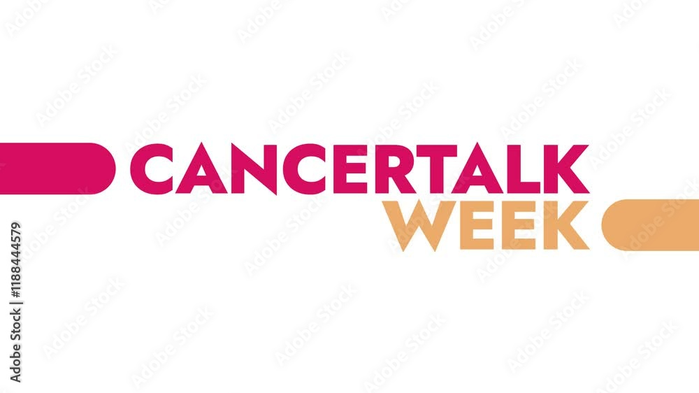 Cancer Talk Week colorful motion graphics seamless loopable text animation on white or black background great for celebrating awareness for UK cancertalk week Cancer Talk Week colorful motion graphics seamless loopable text animation on white or black background great for celebrating awareness for UK cancertalk week
