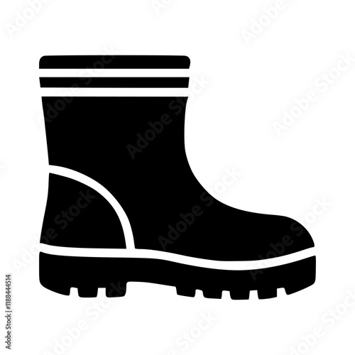 rubber boot shoe garden farm logo vector illustration template design