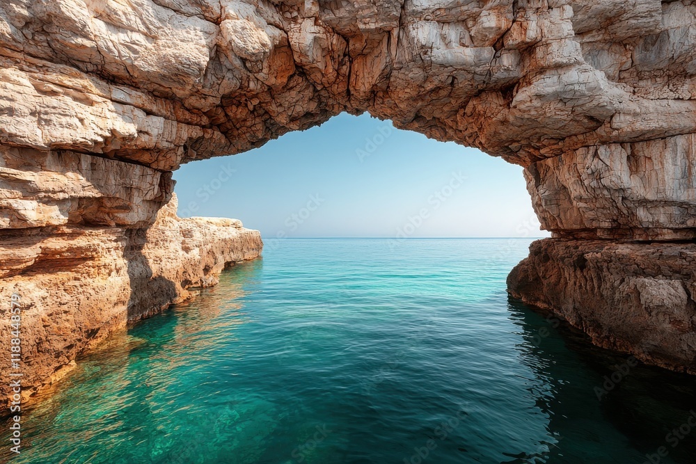 Fototapeta premium Coastal arches glowing at sunset landscape perspective photography