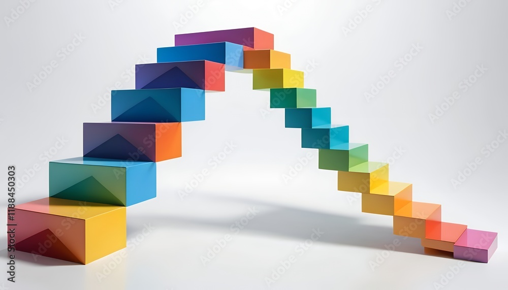 Rainbow Staircase: A Colorful Journey of Progress and Achievement Rainbow Staircase: A Colorful Journey of Progress and Achievement