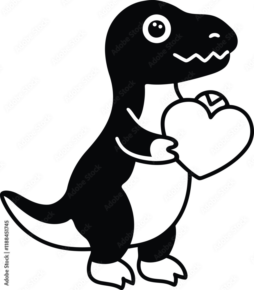 Cute dinosaur vector, Cute dinosaur with heart silhouette vector illustration, Cute dinosaur line art vector Cute dinosaur vector, Cute dinosaur with heart silhouette vector illustration, Cute dinosaur line art vector