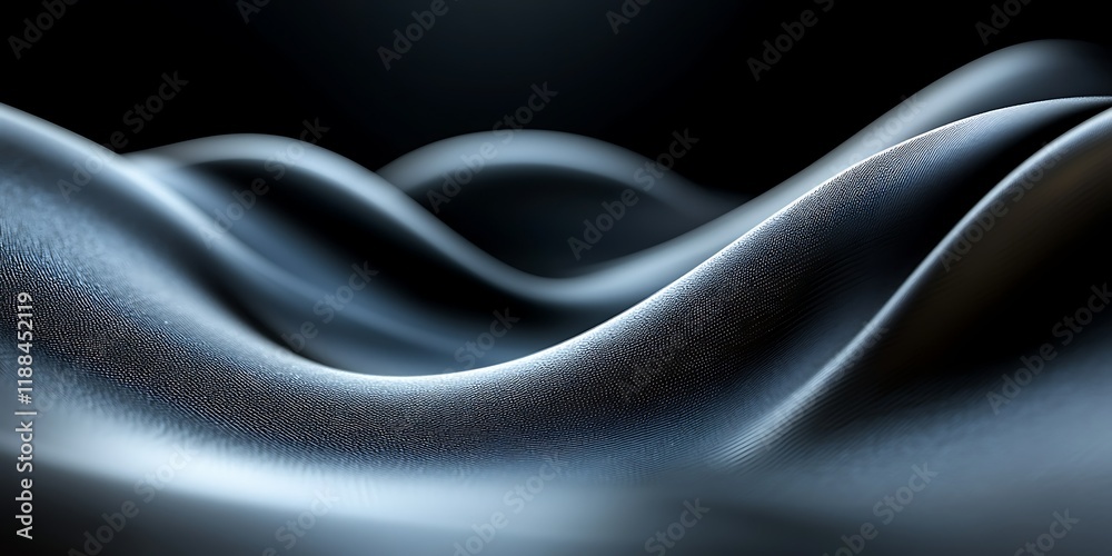 Fototapeta premium Abstract dark blue waves, flowing design, background texture