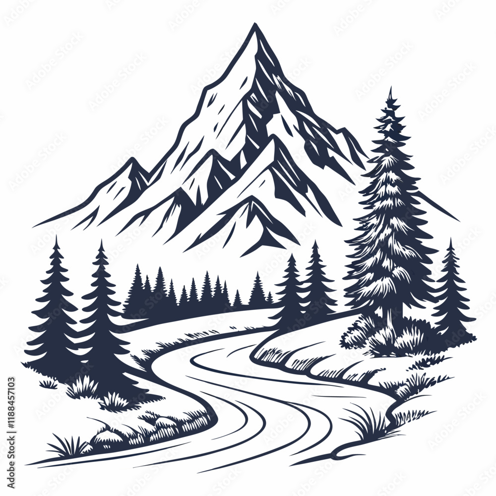 Obraz premium winter forest landscape