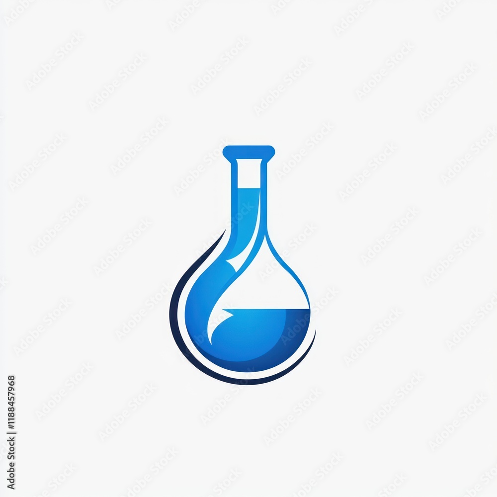 Abstract Blue Erlenmeyer Flask Scientific Design Abstract Blue Erlenmeyer Flask Scientific Design