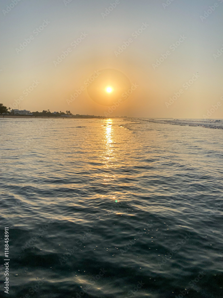 Evening sunset in summer, romantic evening at sunset, vertical image