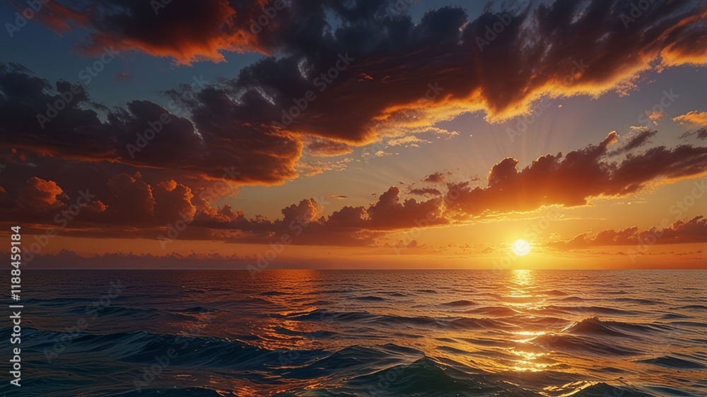 Obraz premium Great_sunset_over_the_ocean