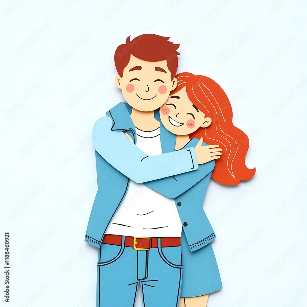 Cute couple guy and girl hugging.Falling in love. Cute couple guy and girl hugging.Falling in love.