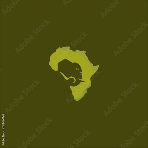 ELEPHANTS AND THE CONTINENT OF AFRICA VECTOR