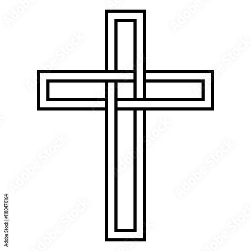Interlocking lines Christian cross symbol faith hope love Jesus god