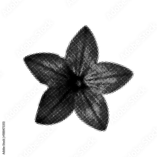 Beautiful flower in halftone retro style