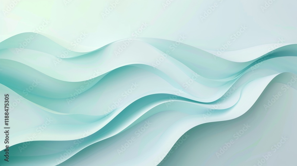 Fototapeta premium Abstract Teal Wave Wallpaper