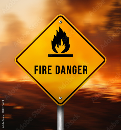 Fire Danger - road sign message photo