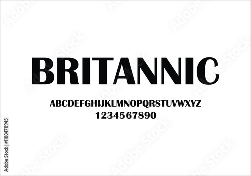 Britannic font for logo and headline. Isolated vector typeset