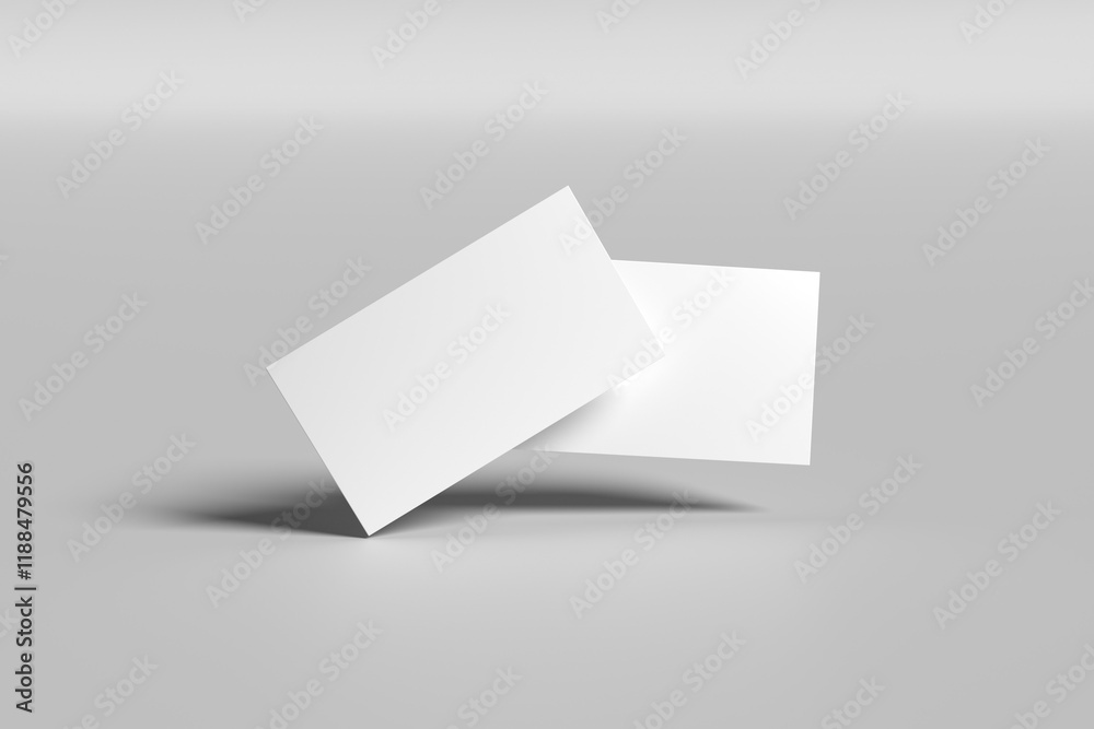 Blank business cards on white background, top view. Mockup for design Blank business cards on white background, top view. Mockup for design