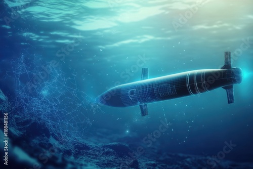Underwater exploration powered by advanced submarine technology in ocean depths photo