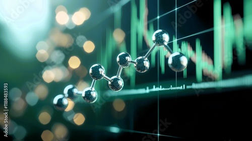 Scientific data analysis of molecular structures in finance modern office infographic professional educational