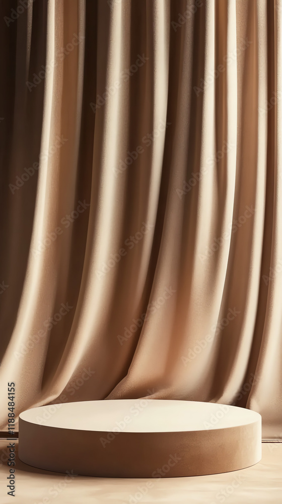 Mocha-Themed Round Podium with Elegant Curtain Backdrop
Mocha-Themed Round Podium with Elegant Curtain Backdrop
