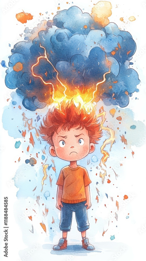 Fototapeta premium The Thunderstorm Within, Disruptive Mood Dysregulation Disorder