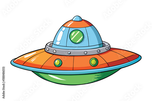 Spaceship vector illustration.