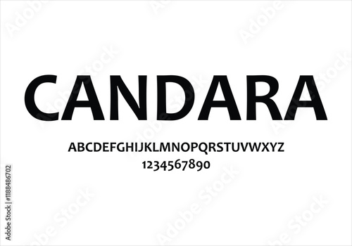 Candara font for logo and headline. Isolated vector typeset