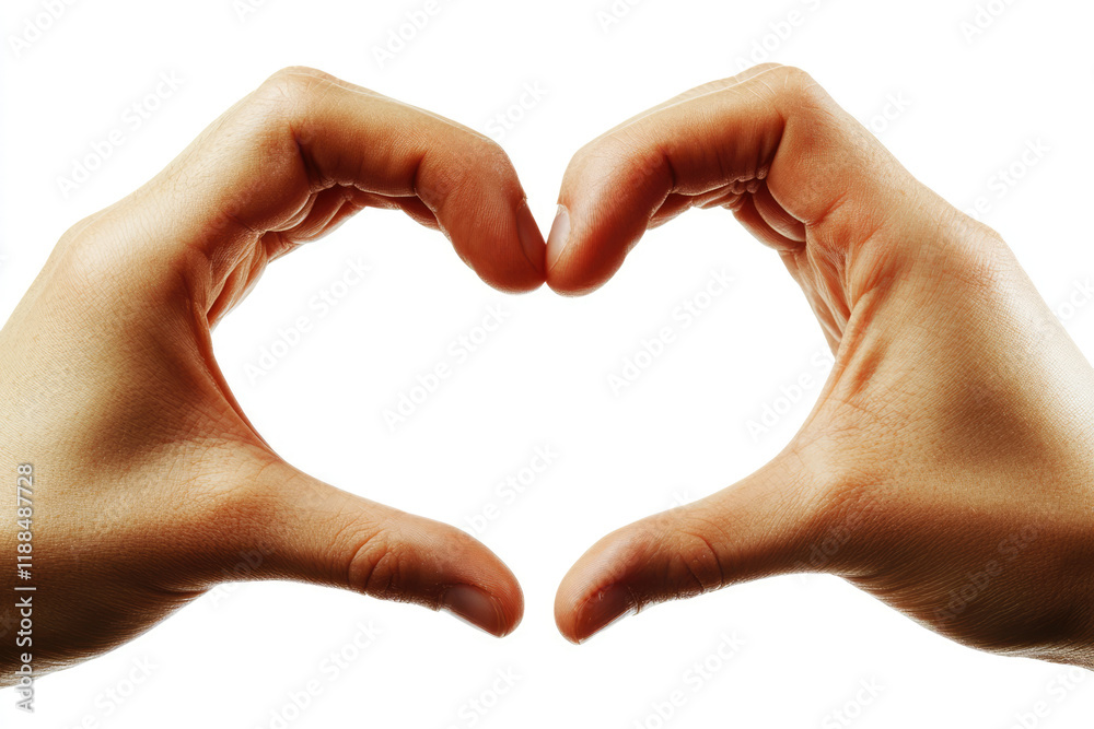 Obraz premium woman hands makman hands making a heart shape with his fingers